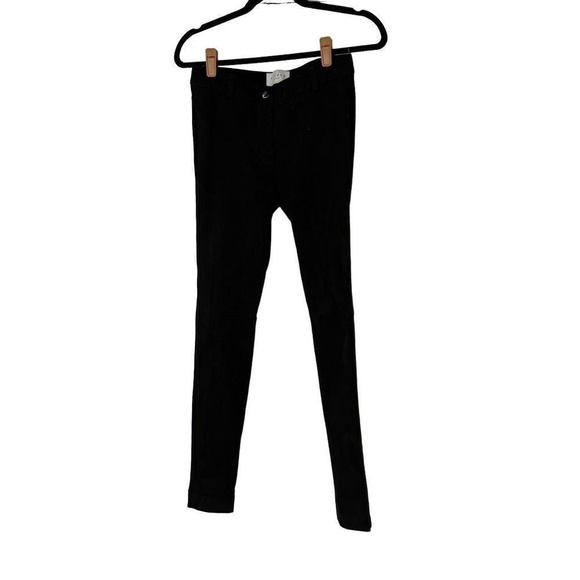 Sandro Paris Black Goat Leather Pants - Picture 1 of 12